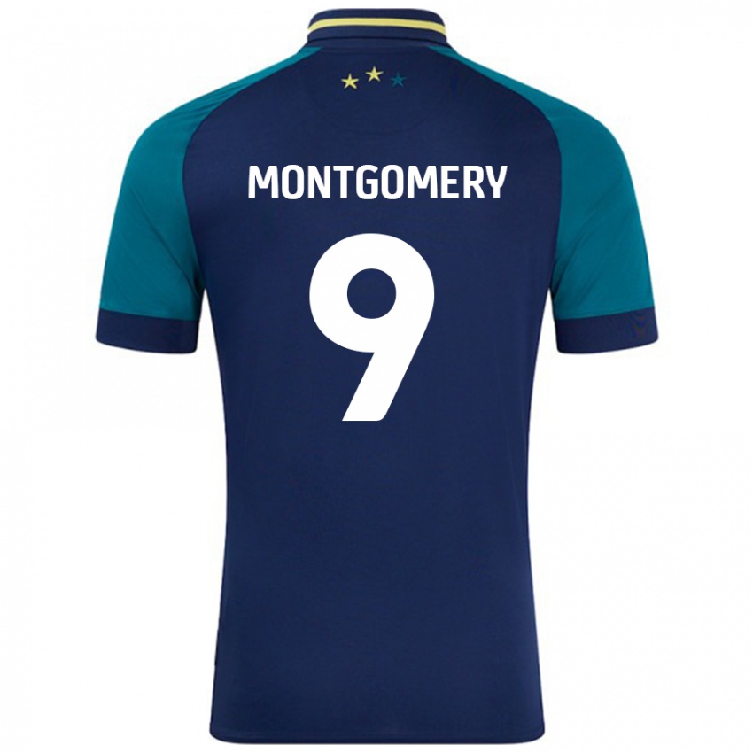 Enfant Maillot Ria Montgomery #9 Marine Vert Foncé Tenues Extérieur 2024/25 T-Shirt Suisse