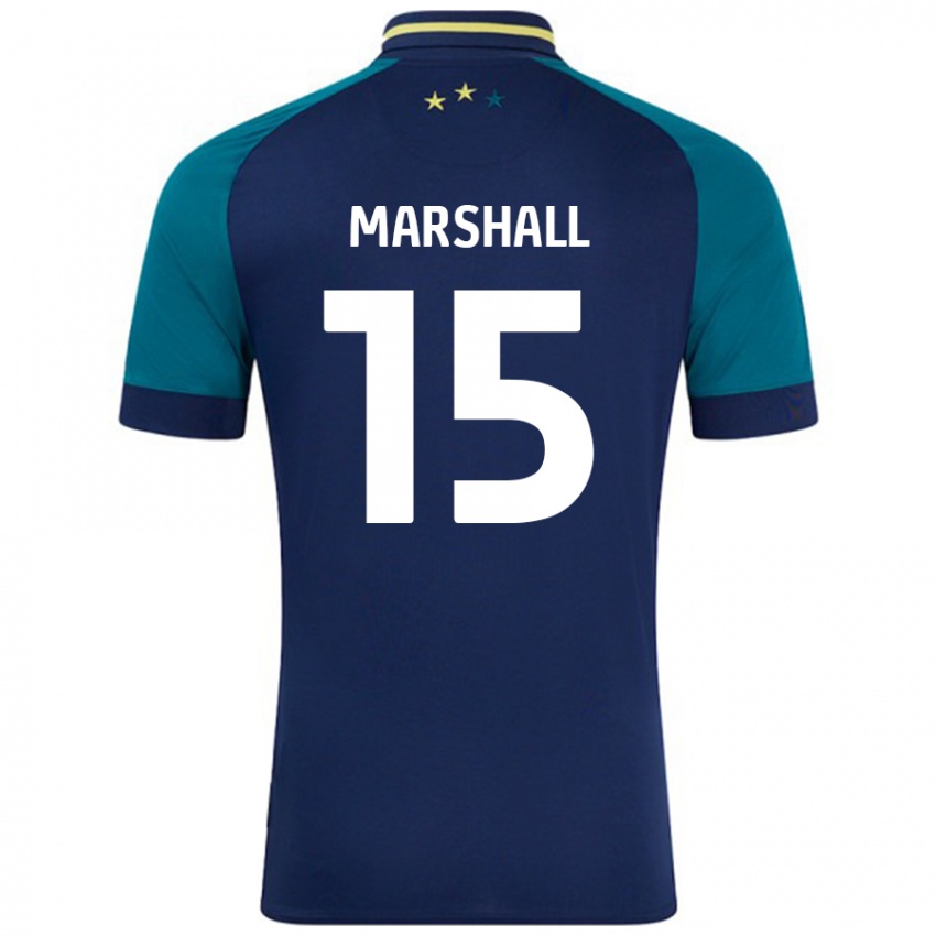 Enfant Maillot Georgia Marshall #15 Marine Vert Foncé Tenues Extérieur 2024/25 T-Shirt Suisse