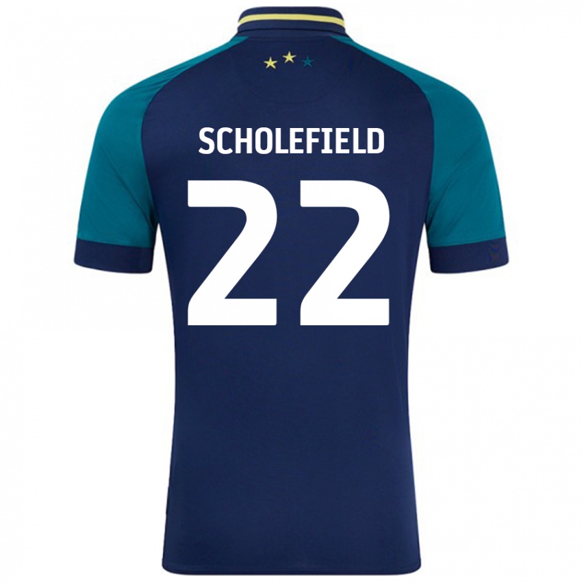 Enfant Maillot Lois Scholefield #22 Marine Vert Foncé Tenues Extérieur 2024/25 T-Shirt Suisse