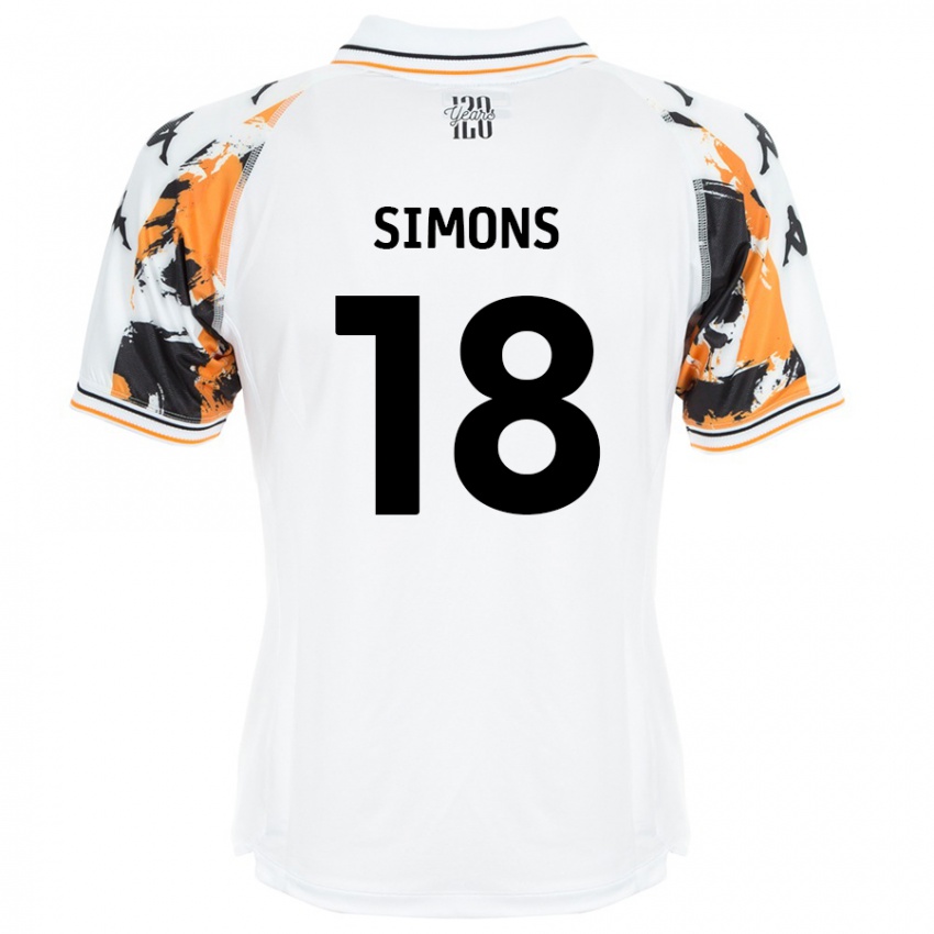 Kinder Xavier Simons #18 Weiß Auswärtstrikot Trikot 2024/25 T-Shirt Schweiz