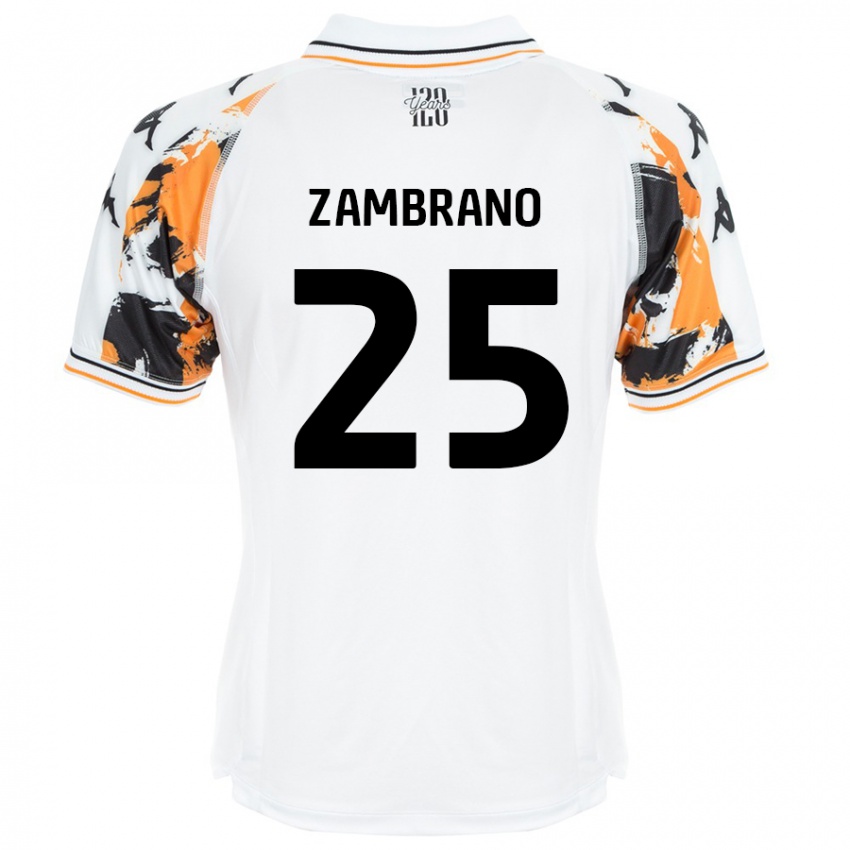 Kinder Óscar Zambrano #25 Weiß Auswärtstrikot Trikot 2024/25 T-Shirt Schweiz