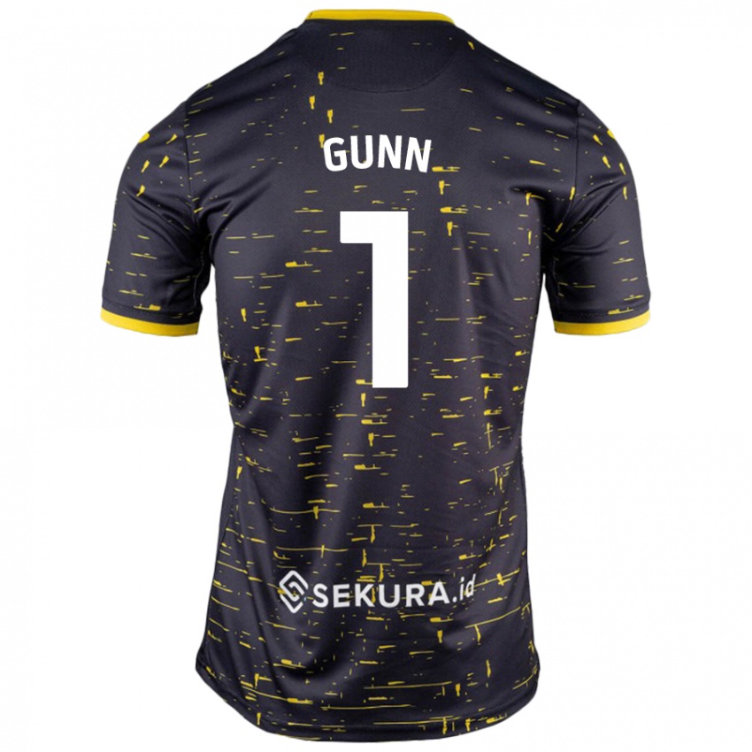 Kinder Angus Gunn #1 Schwarz Gelb Auswärtstrikot Trikot 2024/25 T-Shirt Schweiz