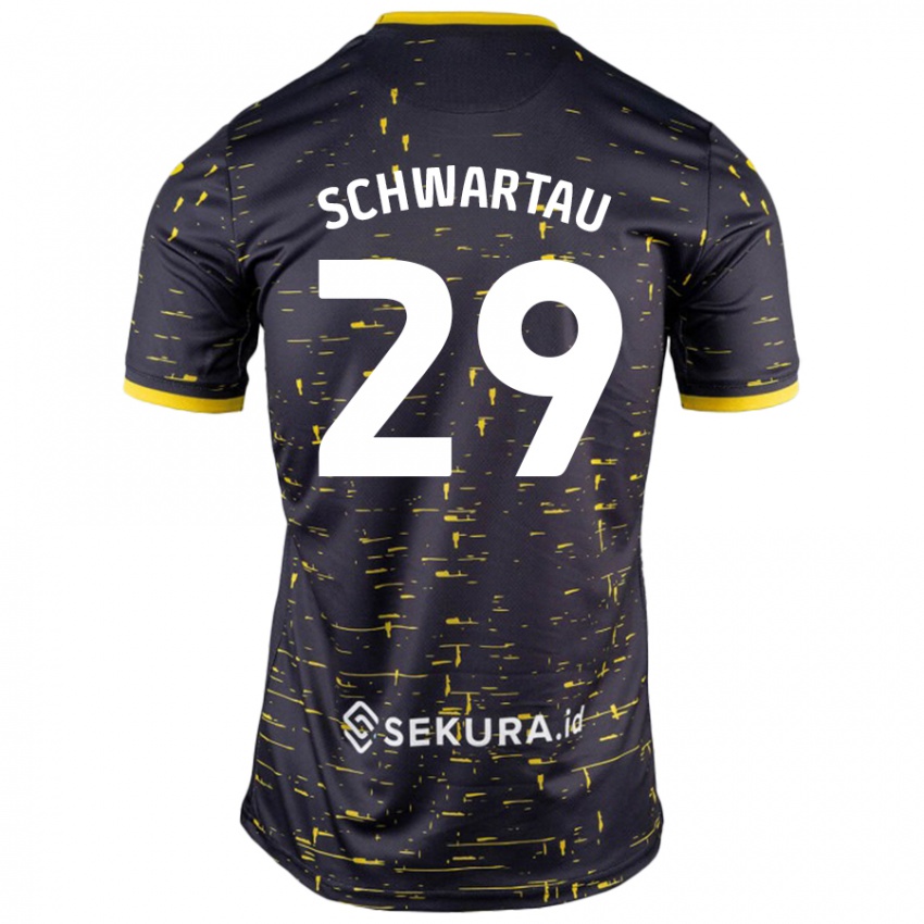 Kinder Oscar Schwartau #29 Schwarz Gelb Auswärtstrikot Trikot 2024/25 T-Shirt Schweiz