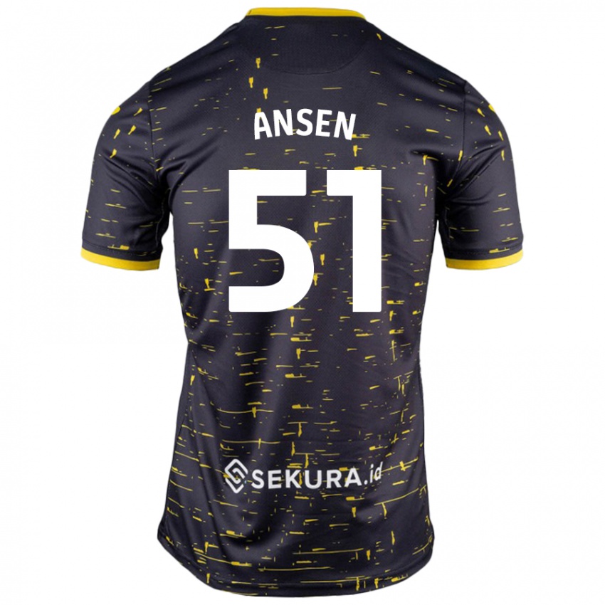 Kinder Caleb Ansen #51 Schwarz Gelb Auswärtstrikot Trikot 2024/25 T-Shirt Schweiz