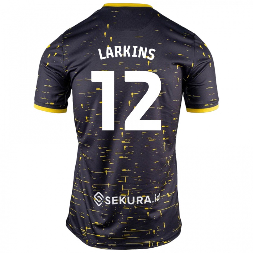 Kinder Anna Larkins #12 Schwarz Gelb Auswärtstrikot Trikot 2024/25 T-Shirt Schweiz