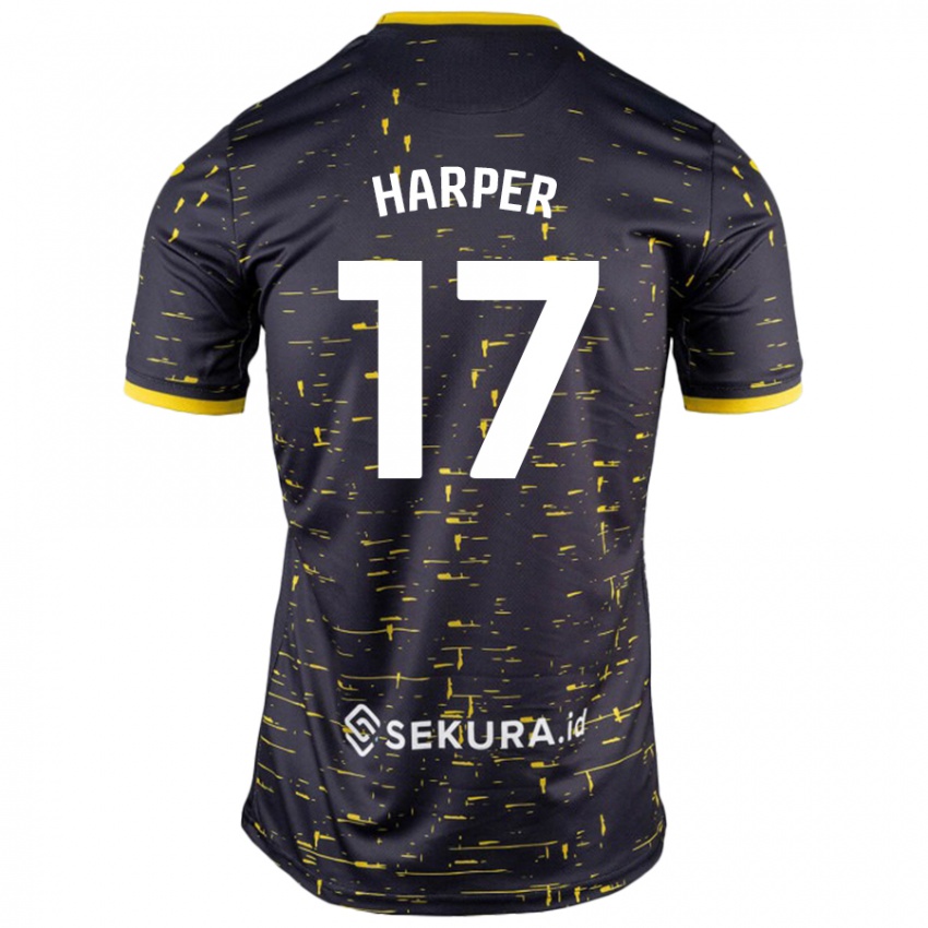 Kinder Jess Harper #17 Schwarz Gelb Auswärtstrikot Trikot 2024/25 T-Shirt Schweiz