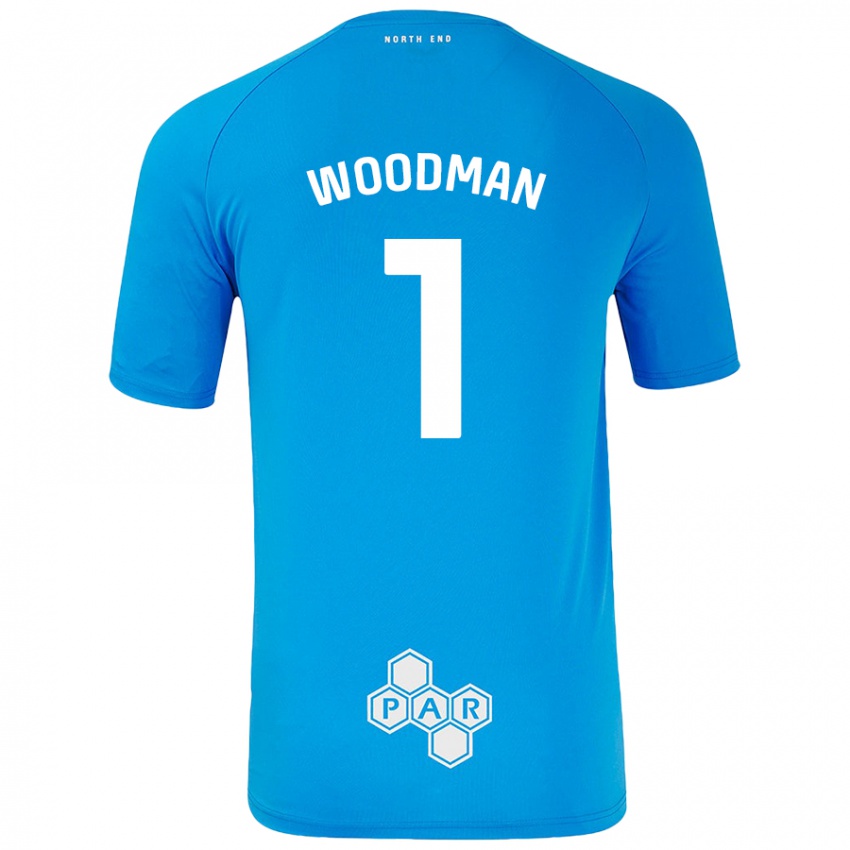 Enfant Maillot Freddie Woodman #1 Bleu Ciel Tenues Extérieur 2024/25 T-Shirt Suisse