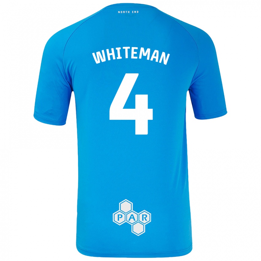 Enfant Maillot Ben Whiteman #4 Bleu Ciel Tenues Extérieur 2024/25 T-Shirt Suisse