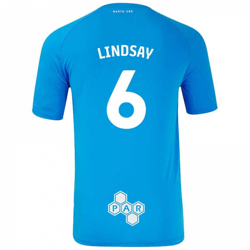 Enfant Maillot Liam Lindsay #6 Bleu Ciel Tenues Extérieur 2024/25 T-Shirt Suisse