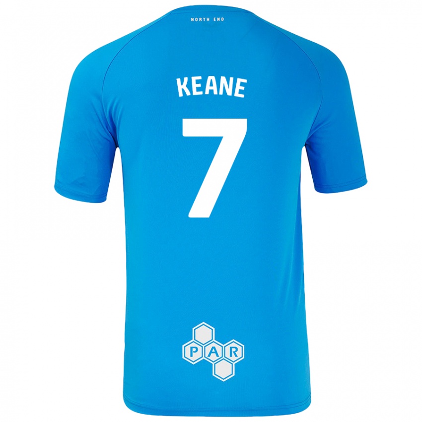 Enfant Maillot Will Keane #7 Bleu Ciel Tenues Extérieur 2024/25 T-Shirt Suisse