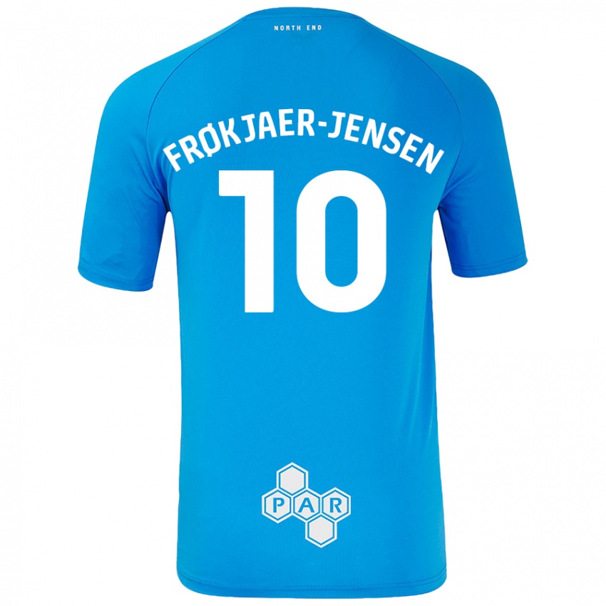 Enfant Maillot Mads Frøkjaer-Jensen #10 Bleu Ciel Tenues Extérieur 2024/25 T-Shirt Suisse