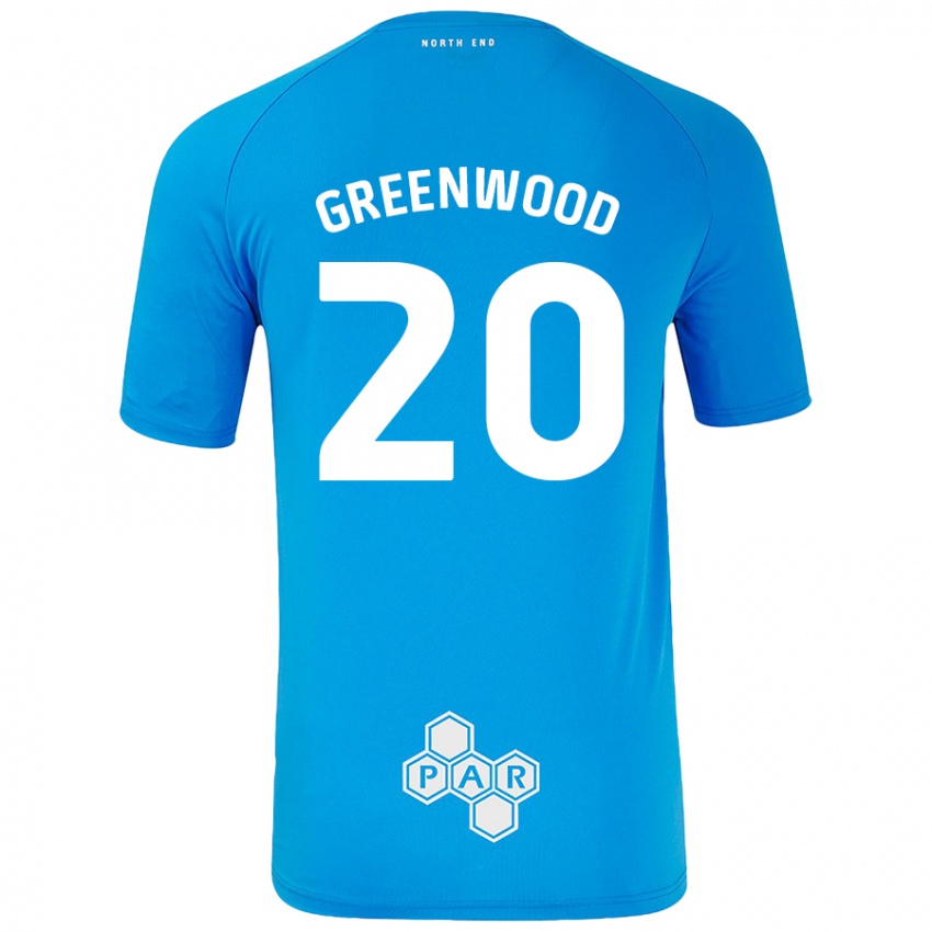 Enfant Maillot Sam Greenwood #20 Bleu Ciel Tenues Extérieur 2024/25 T-Shirt Suisse