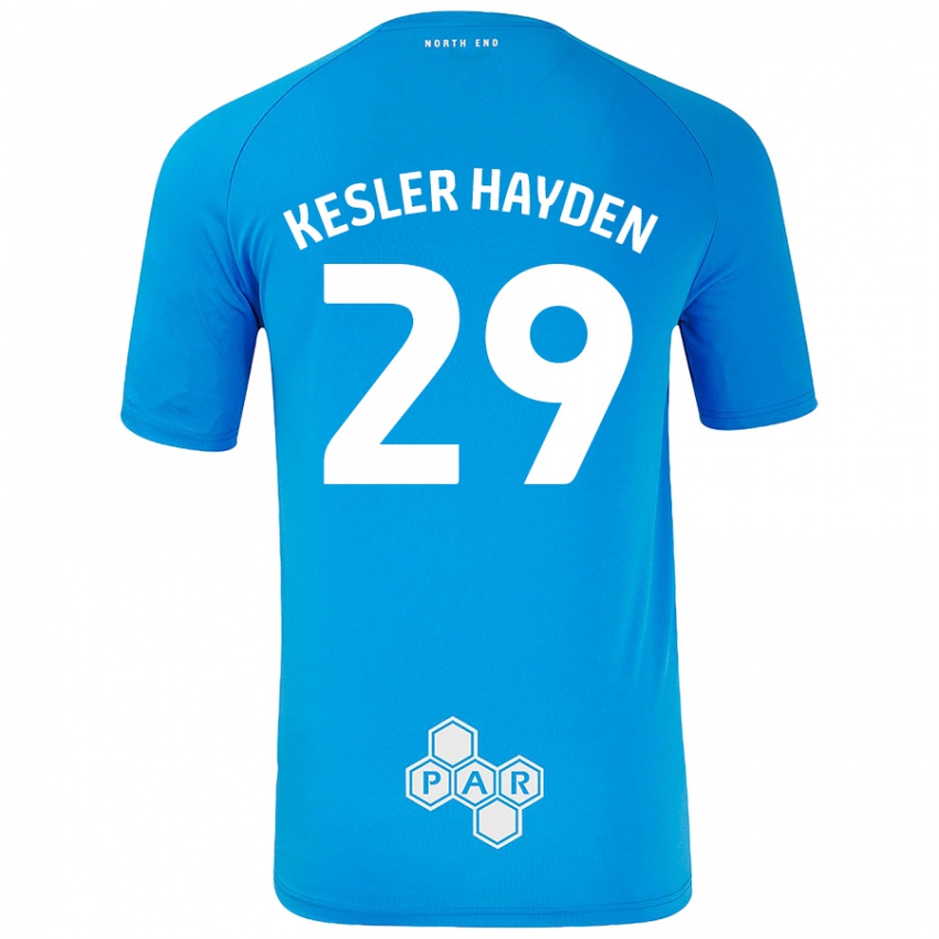 Enfant Maillot Kaine Kesler-Hayden #29 Bleu Ciel Tenues Extérieur 2024/25 T-Shirt Suisse