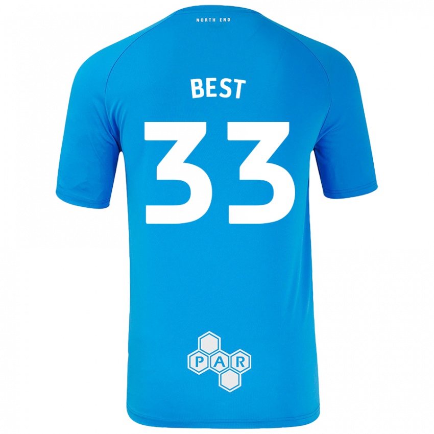 Enfant Maillot Kian Best #33 Bleu Ciel Tenues Extérieur 2024/25 T-Shirt Suisse