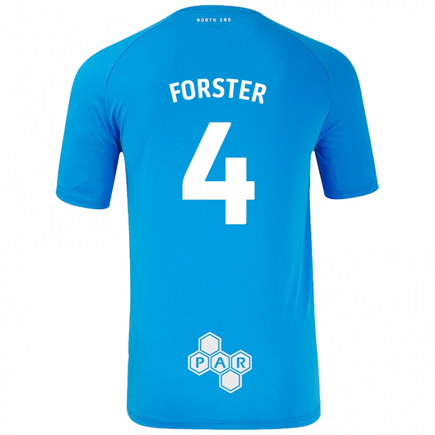 Enfant Maillot Hannah Forster #4 Bleu Ciel Tenues Extérieur 2024/25 T-Shirt Suisse