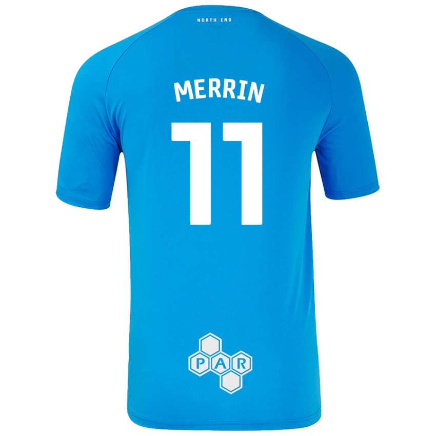 Enfant Maillot Laura Merrin #11 Bleu Ciel Tenues Extérieur 2024/25 T-Shirt Suisse