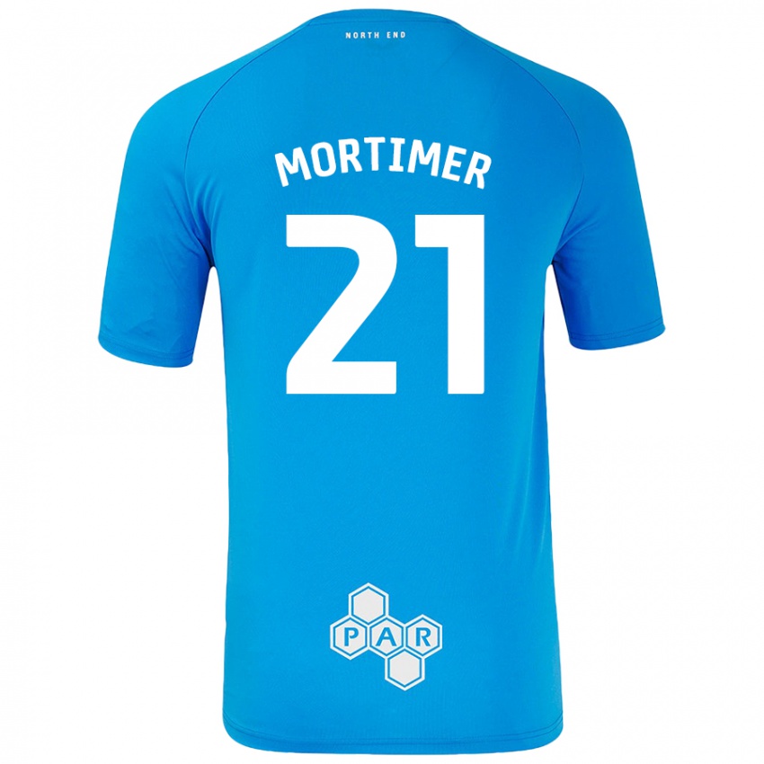 Enfant Maillot Jodie Mortimer #21 Bleu Ciel Tenues Extérieur 2024/25 T-Shirt Suisse