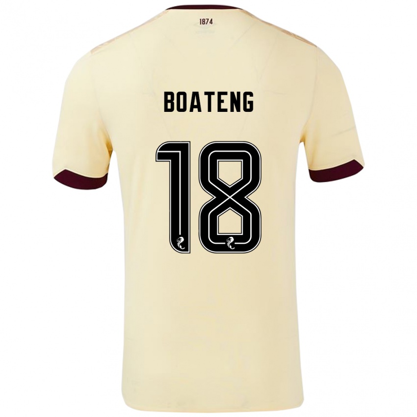 Kinder Malachi Boateng #18 Creme Burgunderrot Auswärtstrikot Trikot 2024/25 T-Shirt Schweiz