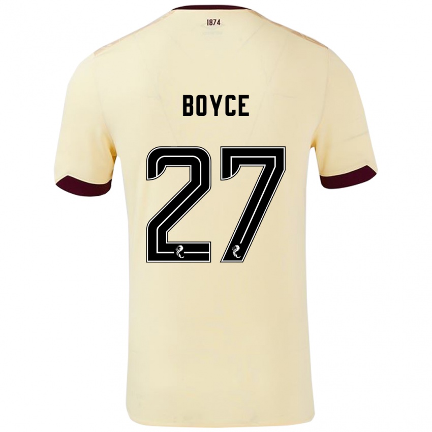 Kinder Liam Boyce #27 Creme Burgunderrot Auswärtstrikot Trikot 2024/25 T-Shirt Schweiz