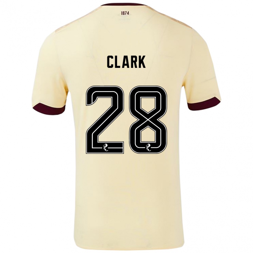 Kinder Zander Clark #28 Creme Burgunderrot Auswärtstrikot Trikot 2024/25 T-Shirt Schweiz