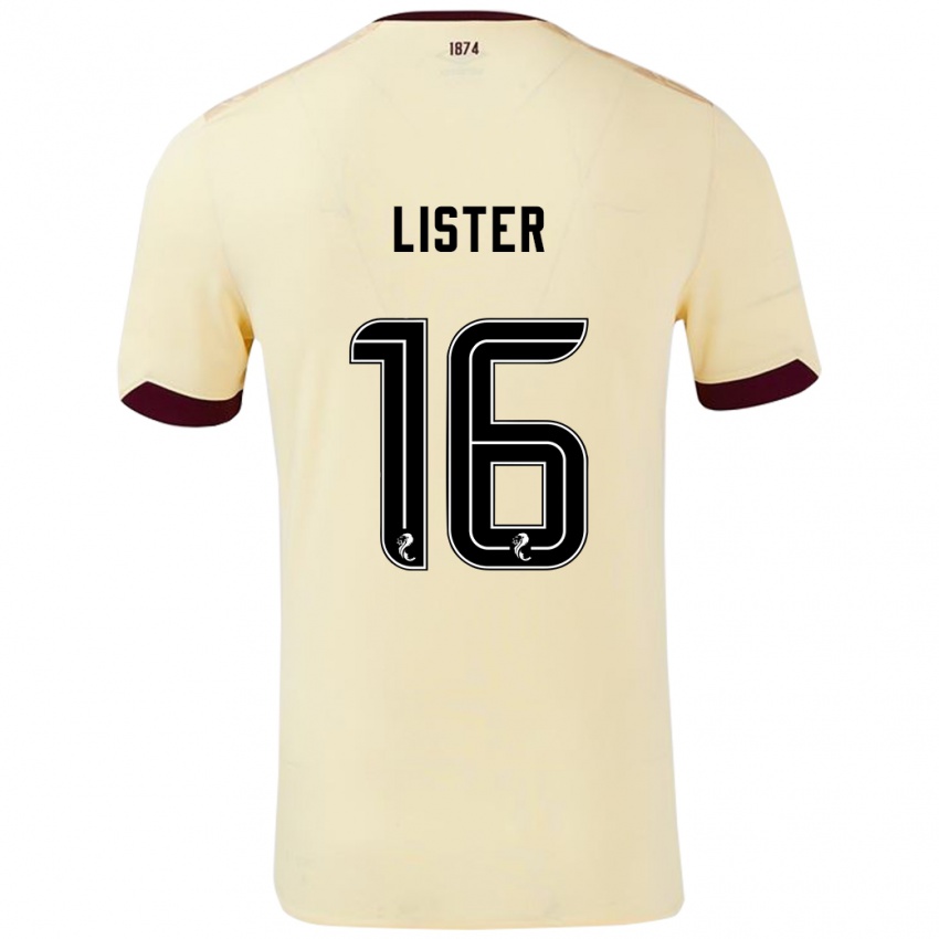 Kinder Henry Lister #16 Creme Burgunderrot Auswärtstrikot Trikot 2024/25 T-Shirt Schweiz