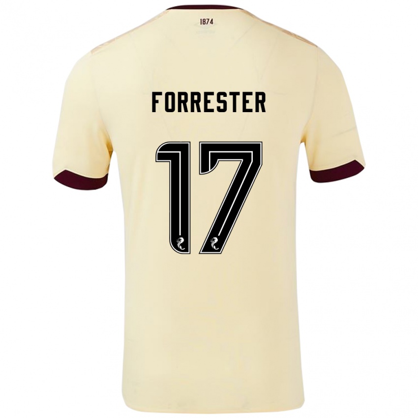 Kinder Adam Forrester #17 Creme Burgunderrot Auswärtstrikot Trikot 2024/25 T-Shirt Schweiz