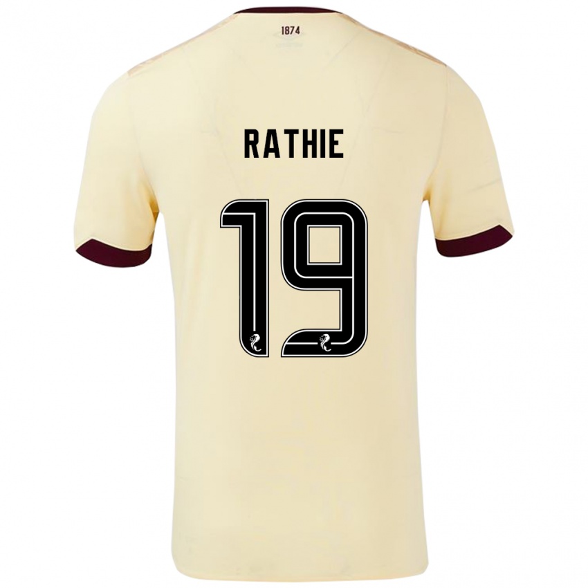 Kinder Luke Rathie #19 Creme Burgunderrot Auswärtstrikot Trikot 2024/25 T-Shirt Schweiz