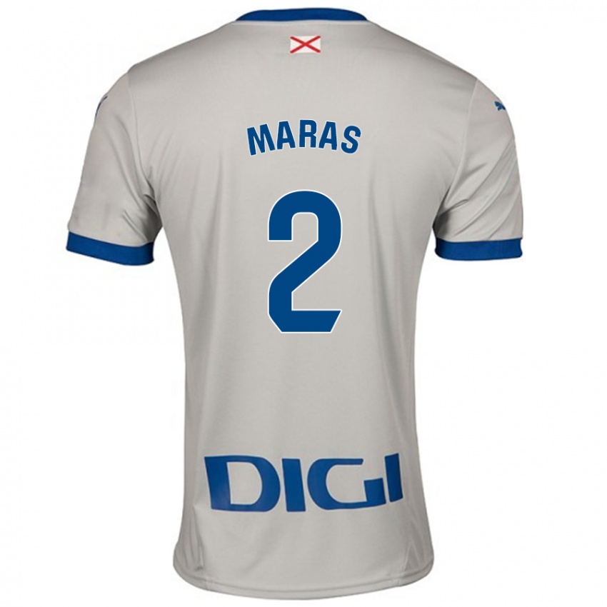 Enfant Maillot Nikola Maras #2 Gris Clair Tenues Extérieur 2024/25 T-Shirt Suisse