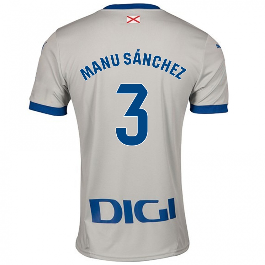 Enfant Maillot Manu Sanchez #3 Gris Clair Tenues Extérieur 2024/25 T-Shirt Suisse