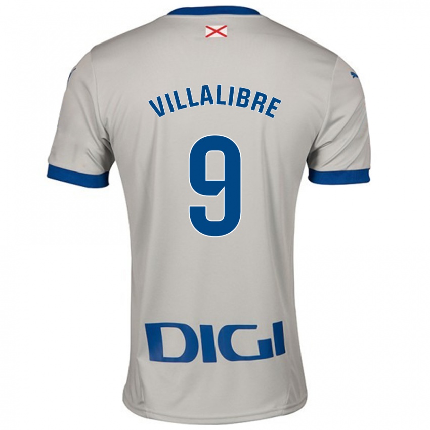 Enfant Maillot Asier Villalibre #9 Gris Clair Tenues Extérieur 2024/25 T-Shirt Suisse