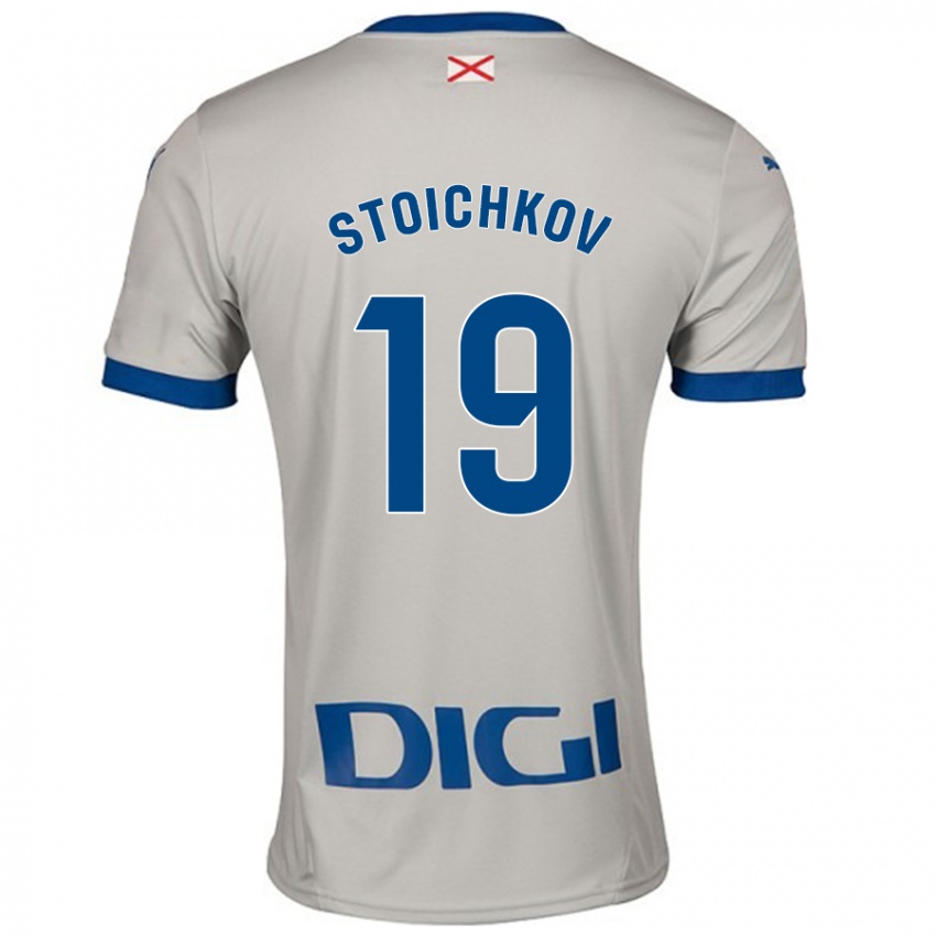 Enfant Maillot Stoichkov #19 Gris Clair Tenues Extérieur 2024/25 T-Shirt Suisse