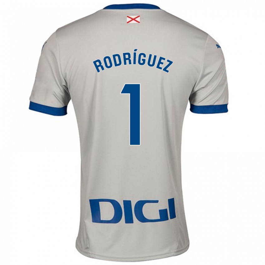 Enfant Maillot Adrián Rodríguez #1 Gris Clair Tenues Extérieur 2024/25 T-Shirt Suisse