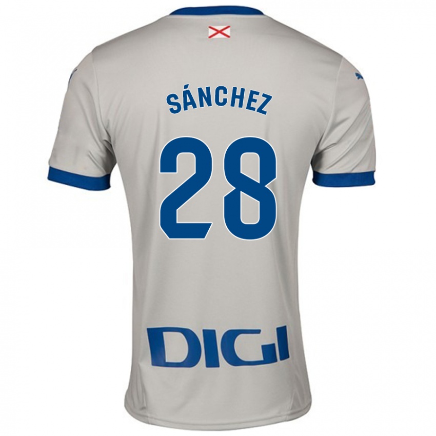 Kinder Ander Sánchez #28 Hellgrau Auswärtstrikot Trikot 2024/25 T-Shirt Schweiz