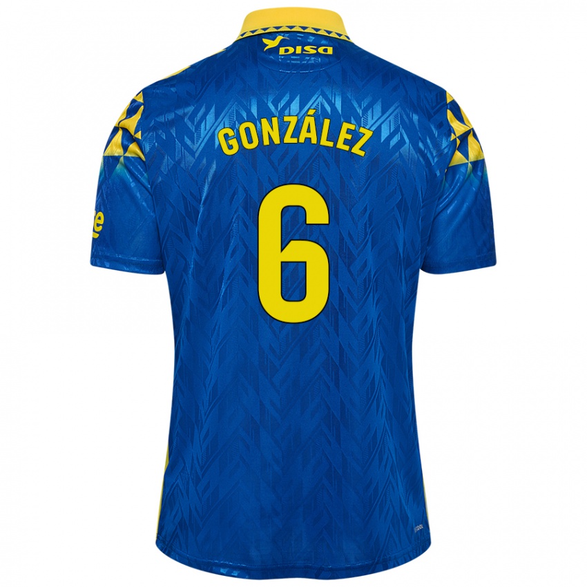 Kinder Fabio González #6 Blau Gelb Auswärtstrikot Trikot 2024/25 T-Shirt Schweiz