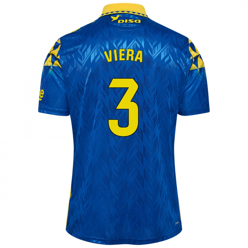 Kinder Óliver Viera #3 Blau Gelb Auswärtstrikot Trikot 2024/25 T-Shirt Schweiz