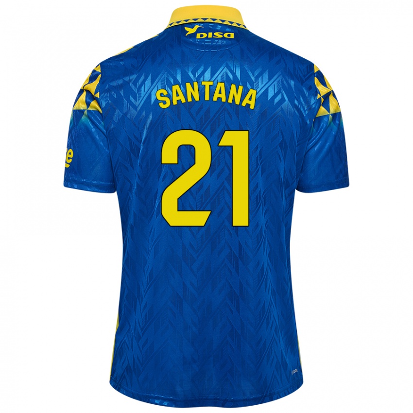 Kinder Yadam Santana #21 Blau Gelb Auswärtstrikot Trikot 2024/25 T-Shirt Schweiz