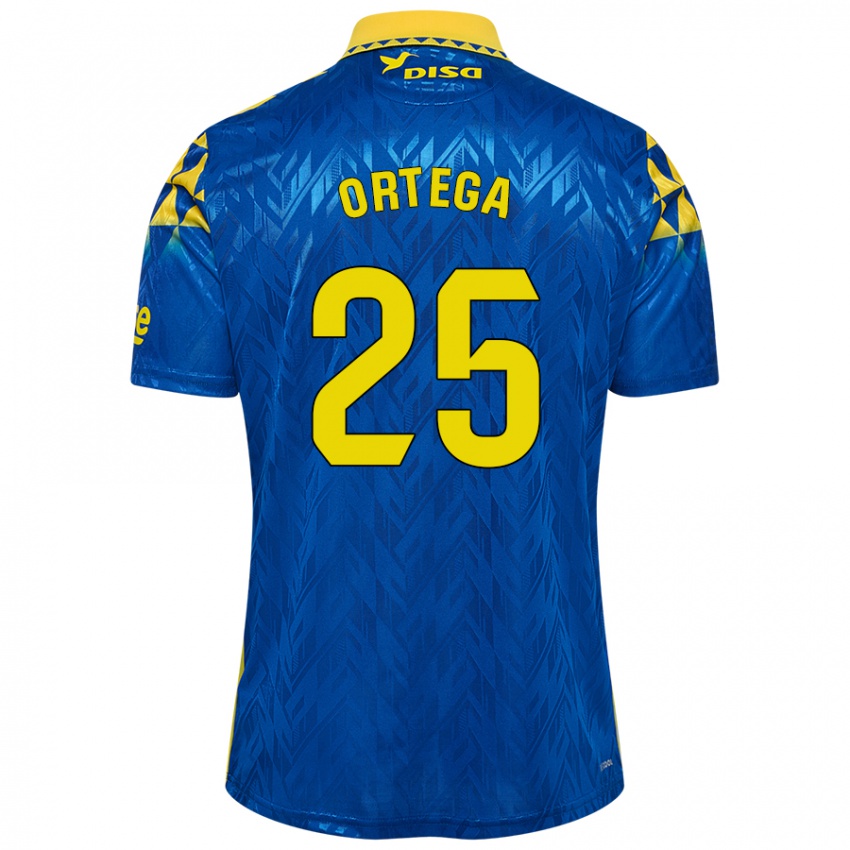 Kinder Edián Ortega #25 Blau Gelb Auswärtstrikot Trikot 2024/25 T-Shirt Schweiz