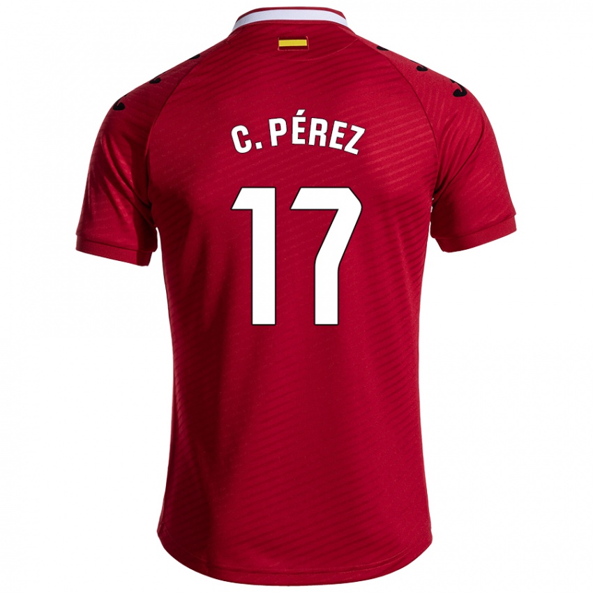 Kinder Carles Pérez #17 Dunkelrot Auswärtstrikot Trikot 2024/25 T-Shirt Schweiz