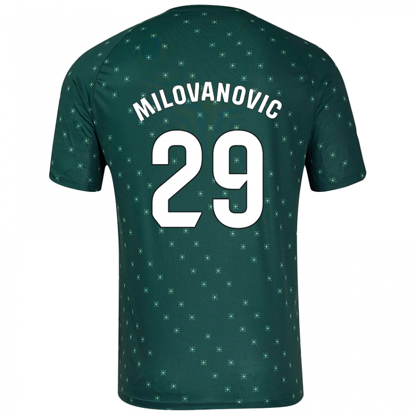 Kinder Marko Milovanovic #29 Dunkelgrün Auswärtstrikot Trikot 2024/25 T-Shirt Schweiz