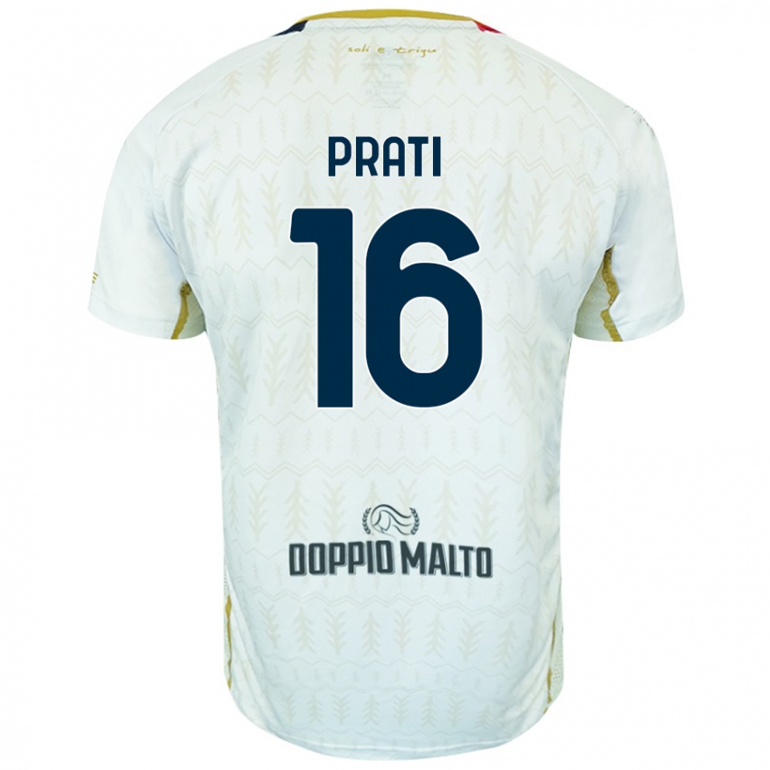 Kinder Matteo Prati #16 Weiß Auswärtstrikot Trikot 2024/25 T-Shirt Schweiz