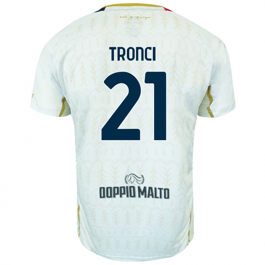 Kinder Luca Tronci #21 Weiß Auswärtstrikot Trikot 2024/25 T-Shirt Schweiz