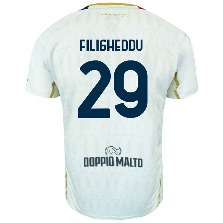 Kinder Daniele Filigheddu #29 Weiß Auswärtstrikot Trikot 2024/25 T-Shirt Schweiz