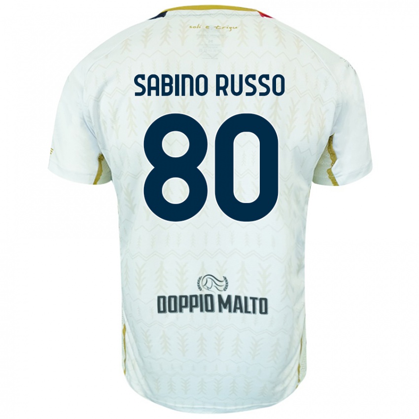 Enfant Maillot Alessandro Sabino Russo #80 Blanc Tenues Extérieur 2024/25 T-Shirt Suisse