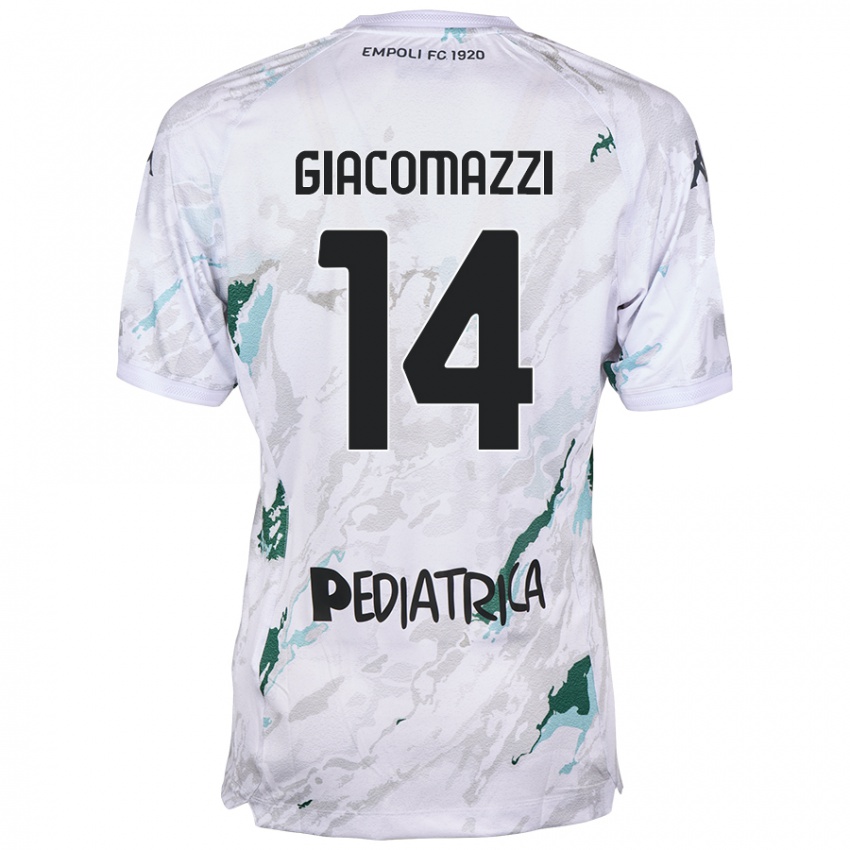 Kinder Sebastián Giacomazzi #14 Grau Auswärtstrikot Trikot 2024/25 T-Shirt Schweiz