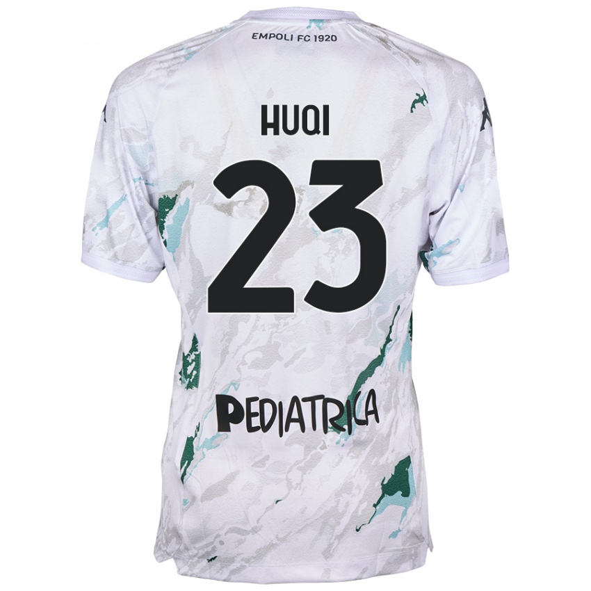 Kinder Mattia Huqi #23 Grau Auswärtstrikot Trikot 2024/25 T-Shirt Schweiz