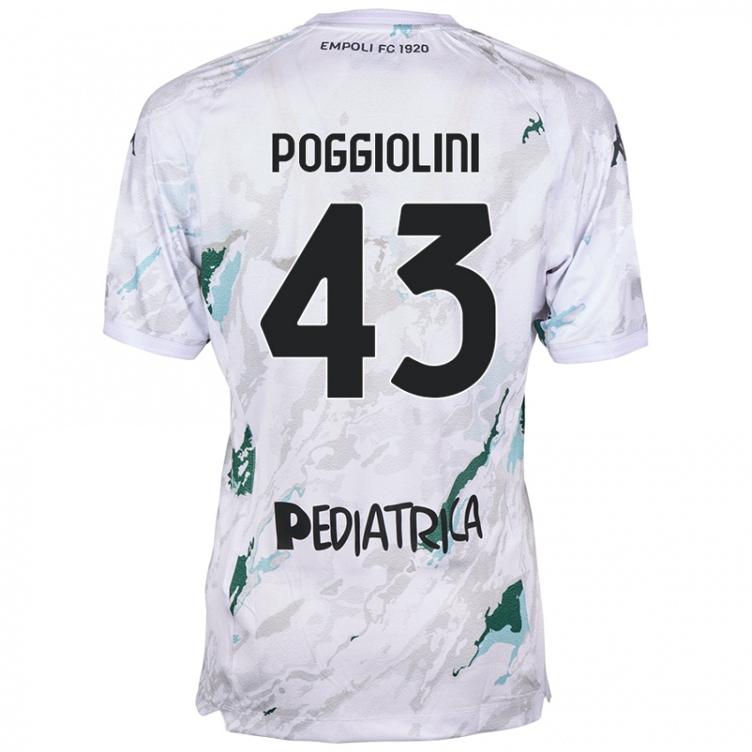 Kinder Duccio Poggiolini #43 Grau Auswärtstrikot Trikot 2024/25 T-Shirt Schweiz