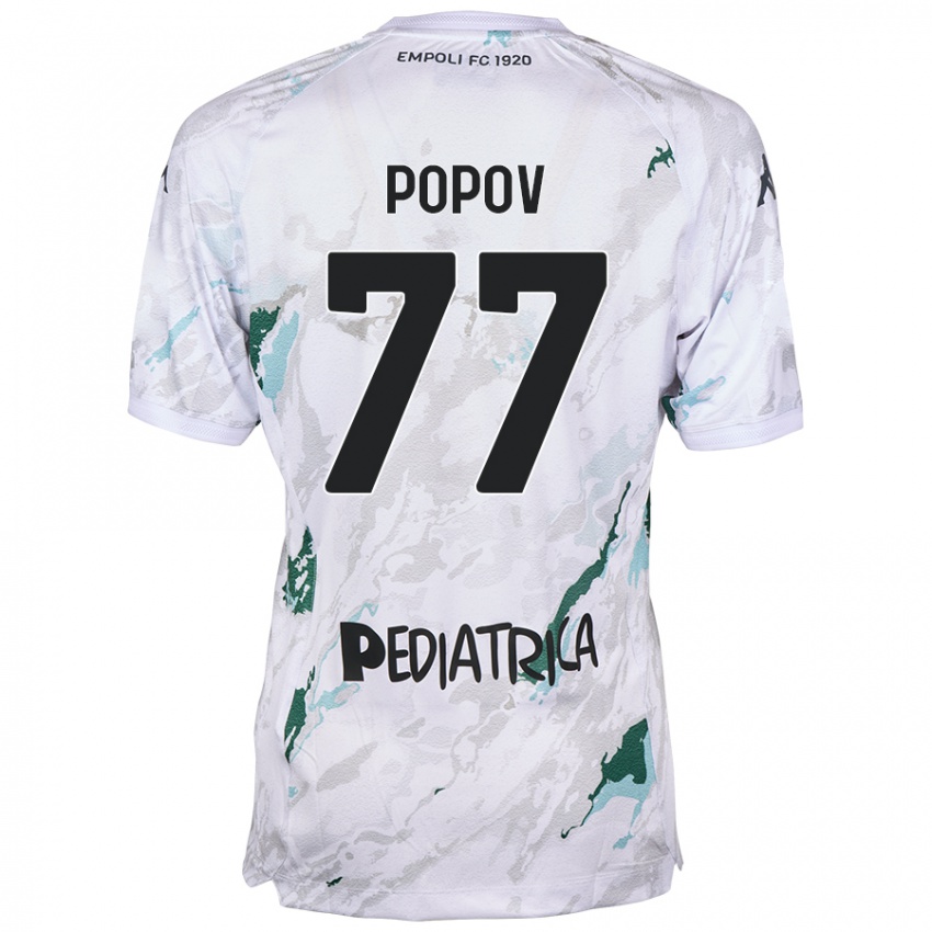 Kinder Bogdan Popov #77 Grau Auswärtstrikot Trikot 2024/25 T-Shirt Schweiz