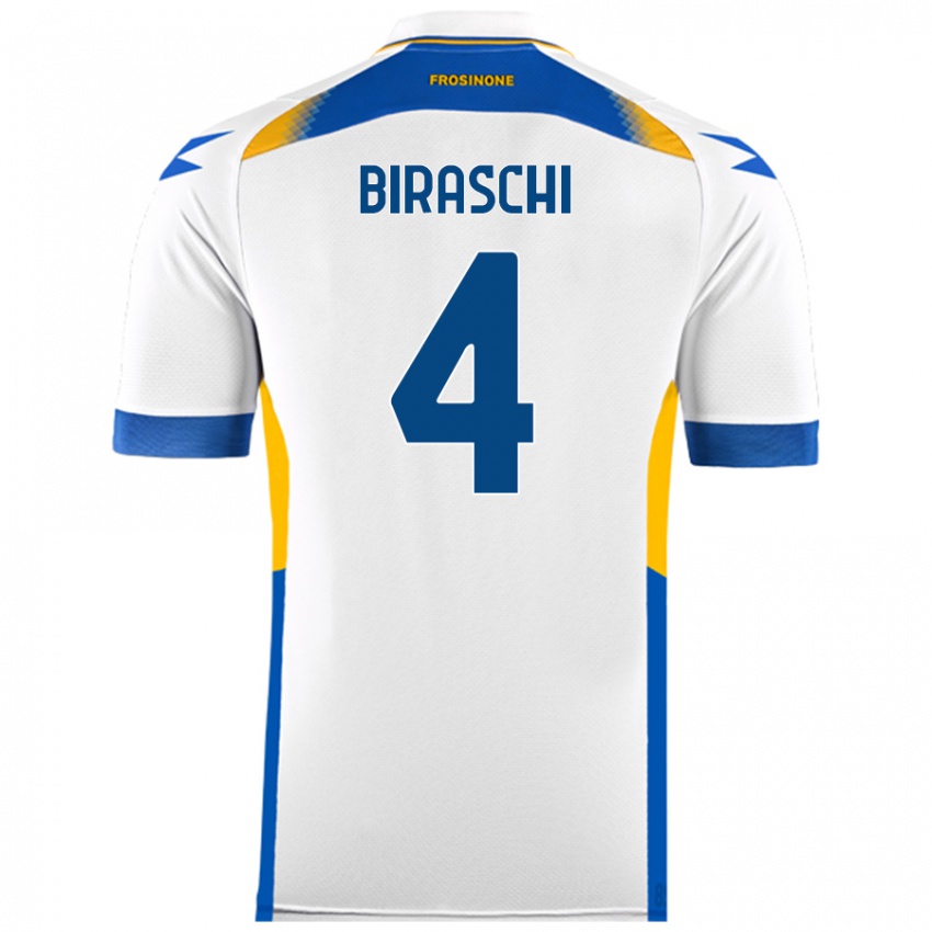 Kinder Davide Biraschi #4 Weiß Auswärtstrikot Trikot 2024/25 T-Shirt Schweiz