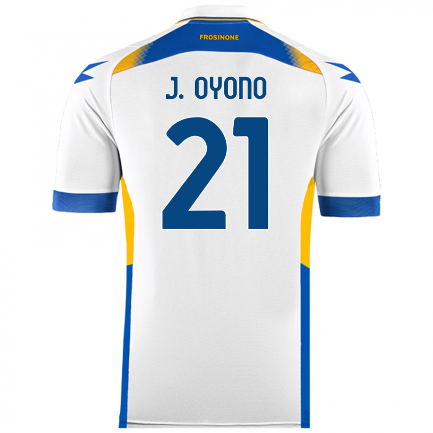 Kinder Jérémy Oyono #21 Weiß Auswärtstrikot Trikot 2024/25 T-Shirt Schweiz