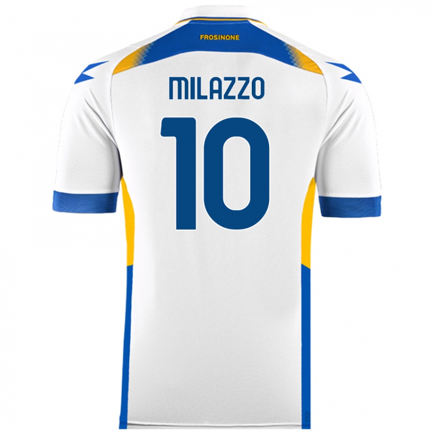 Enfant Maillot Simone Milazzo #10 Blanc Tenues Extérieur 2024/25 T-Shirt Suisse